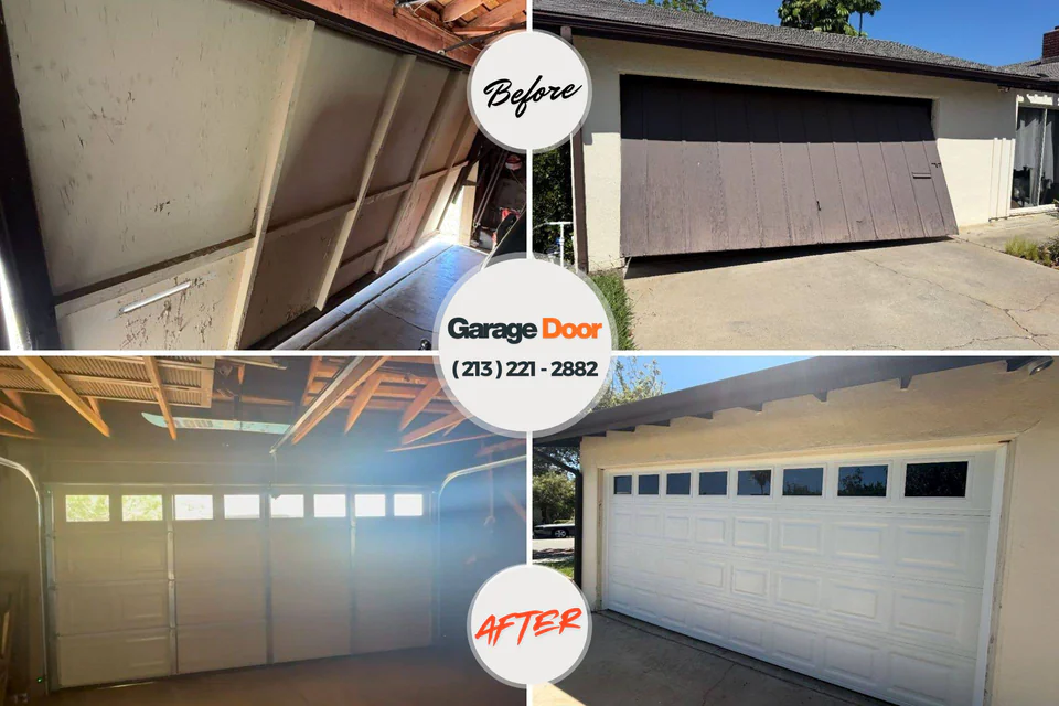 Before and after: garage door repair Kenmare, ND